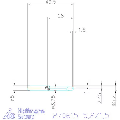 simturn AX horonybeszúró betét, jobbos  5,2/1,5 mm