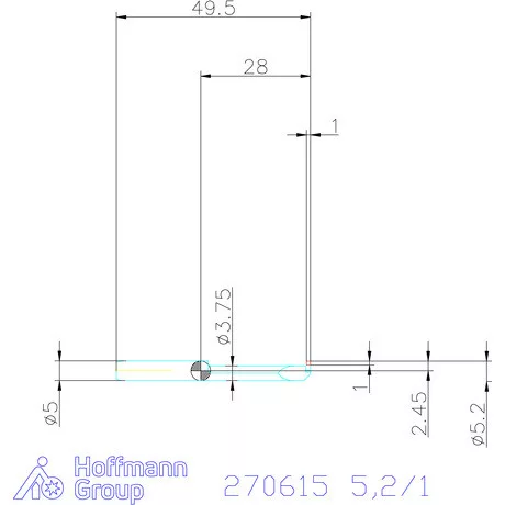 simturn AX horonybeszúró betét, jobbos  5,2/1 mm