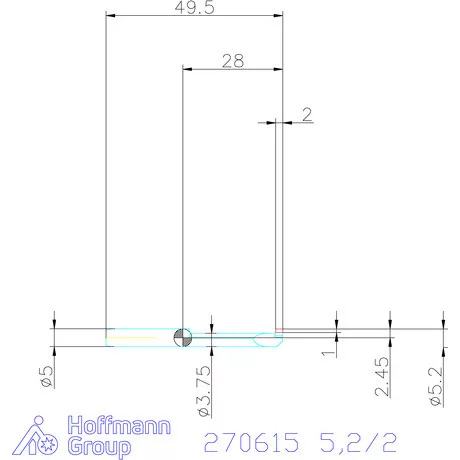 simturn AX horonybeszúró betét, jobbos  5,2/2 mm