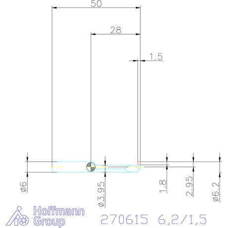 simturn AX horonybeszúró betét, jobbos  6,2/1,5 mm