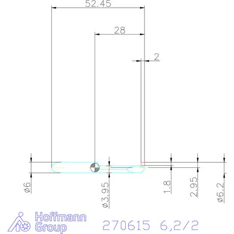simturn AX horonybeszúró betét, jobbos  6,2/2 mm