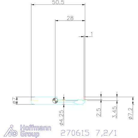 simturn AX horonybeszúró betét, jobbos  7,2/1 mm