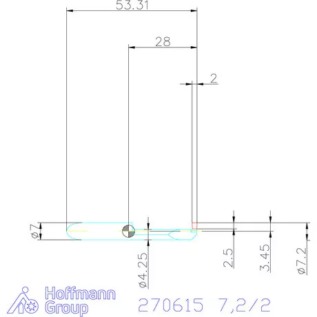 simturn AX horonybeszúró betét, jobbos  7,2/2 mm