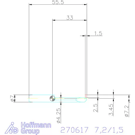 simturn AX horonybeszúró betét, jobbos  7,2/1,5 mm