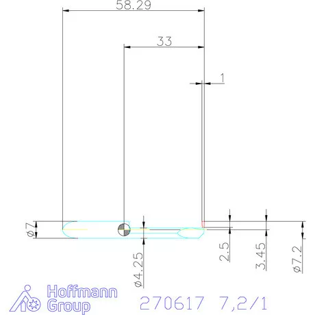 simturn AX horonybeszúró betét, jobbos  7,2/1 mm