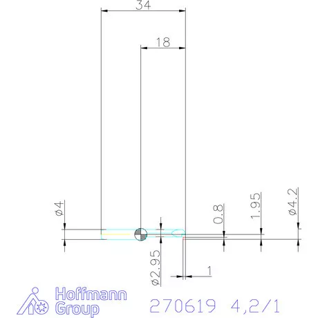 simturn AX horonybeszúró betét, balos  4,2/1 mm