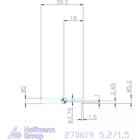 simturn AX horonybeszúró betét, balos  5,2/1,5 mm