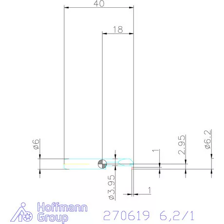 simturn AX horonybeszúró betét, balos  6,2/1 mm
