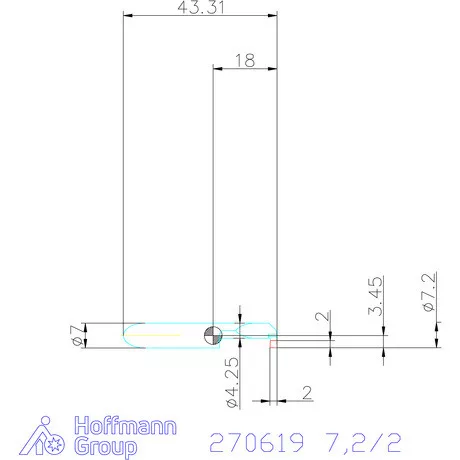 simturn AX horonybeszúró betét, balos  7,2/2 mm