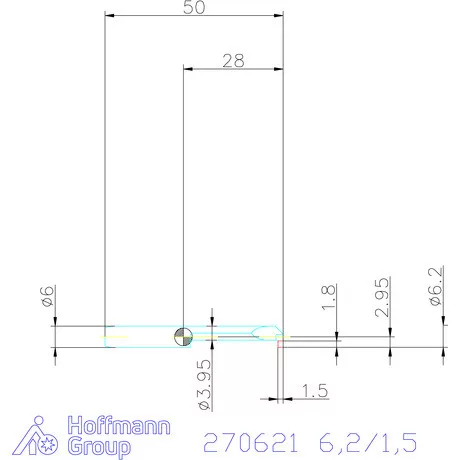 simturn AX horonybeszúró betét, balos  6,2/1,5 mm