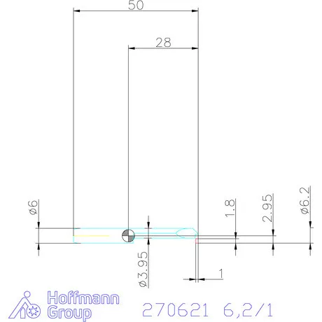 simturn AX horonybeszúró betét, balos  6,2/1 mm