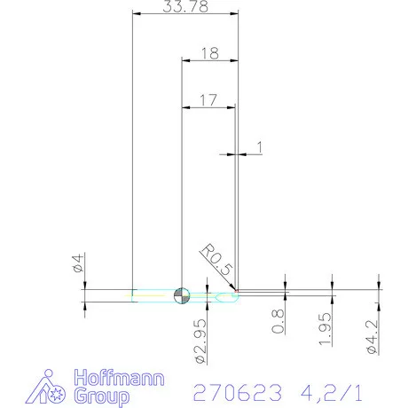 simturn AX horonybeszúró betét, teljes rádiusz, jobbos  4,2/1 mm