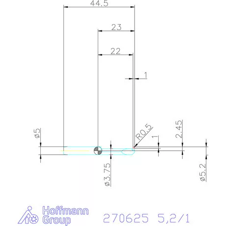 simturn AX horonybeszúró betét, teljes rádiusz, jobbos  5,2/1 mm