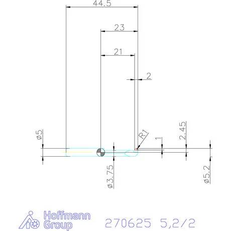 simturn AX horonybeszúró betét, teljes rádiusz, jobbos  5,2/2 mm