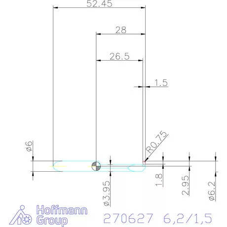 simturn AX horonybeszúró betét, teljes rádiusz, jobbos  6,2/1,5 mm