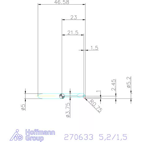 simturn AX horonybeszúró betét, teljes rádiusz, balos  5,2/1,5 mm