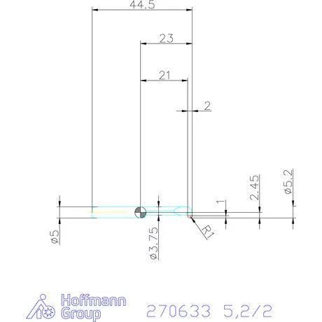 simturn AX horonybeszúró betét, teljes rádiusz, balos  5,2/2 mm