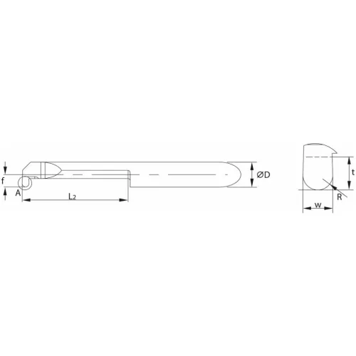 simturn AX horonybeszúró betét, teljes rádiusz, balos  6,2/1 mm