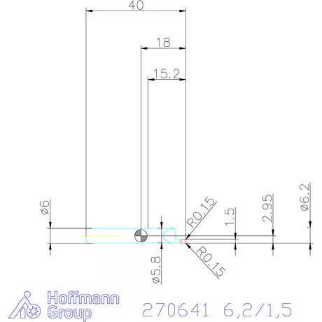 simturn AX axiális beszúró betét csapoknál, jobbos  6,2/1,5 mm