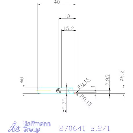simturn AX axiális beszúró betét csapoknál, jobbos  6,2/1 mm