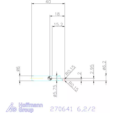 simturn AX axiális beszúró betét csapoknál, jobbos  6,2/2 mm