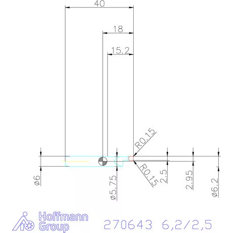 simturn AX axiális beszúró betét csapokon, balos  6,2/2,5 mm