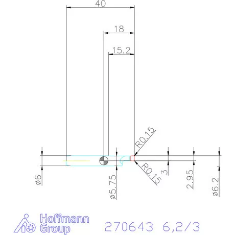 simturn AX axiális beszúró betét csapokon, balos  6,2/3 mm
