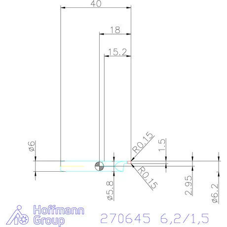 simturn AX axiális beszúró betét furatokhoz, jobbos  6,2/1,5 mm