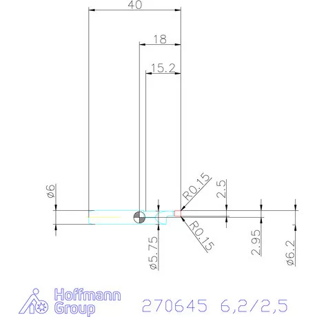 simturn AX axiális beszúró betét furatokhoz, jobbos  6,2/2,5 mm