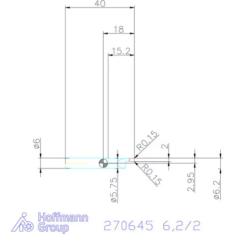 simturn AX axiális beszúró betét furatokhoz, jobbos  6,2/2 mm