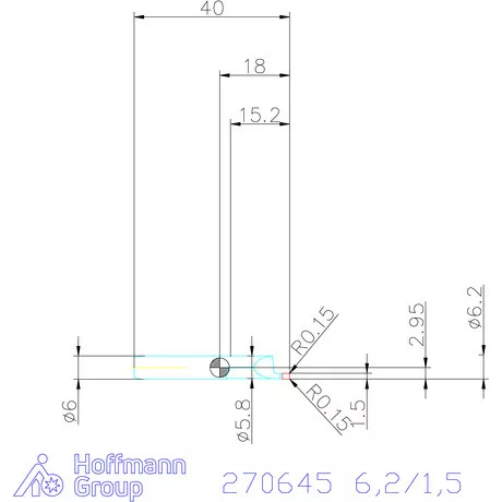 simturn AX axiális beszúró betét furatokhoz, balos  6,2/1,5 mm