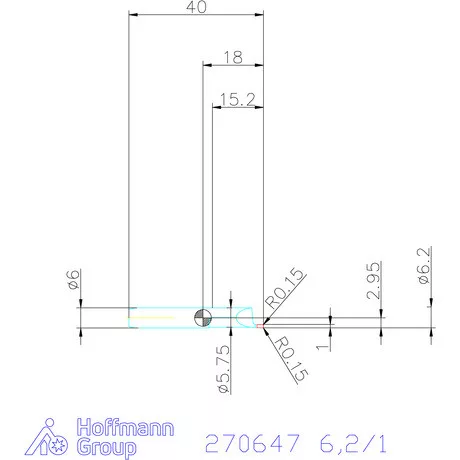 simturn AX axiális beszúró betét furatokhoz, balos  6,2/1 mm