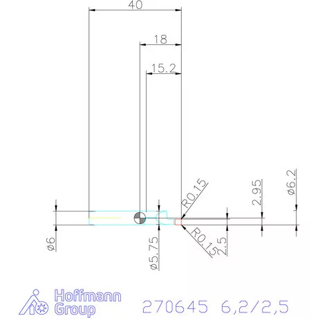 simturn AX axiális beszúró betét furatokhoz, balos  6,2/2,5 mm
