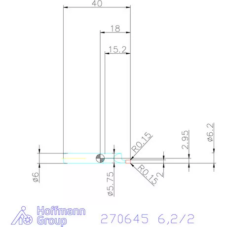 simturn AX axiális beszúró betét furatokhoz, balos  6,2/2 mm