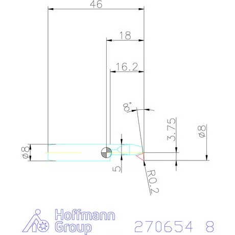 simturn AX másolóbetét, balos  8 mm