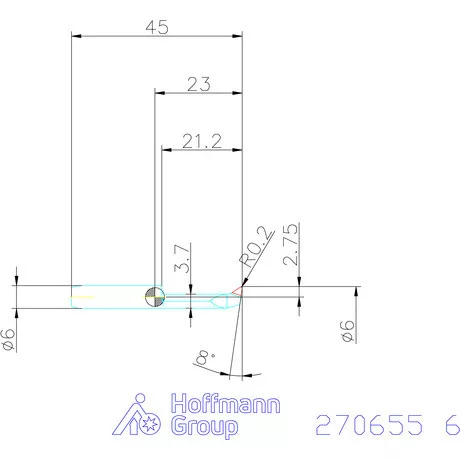 simturn AX másolóbetét, jobbos  6 mm