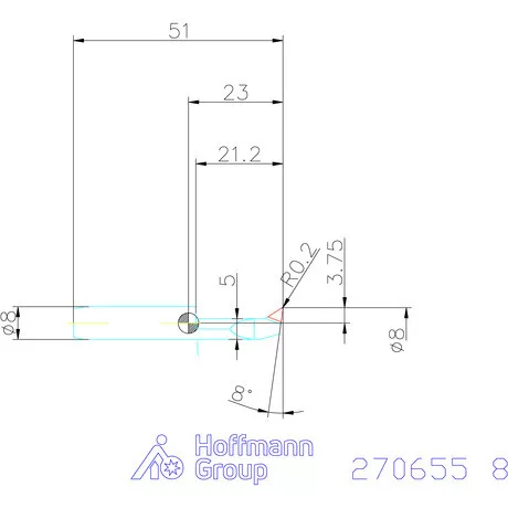 simturn AX másolóbetét, jobbos  8 mm