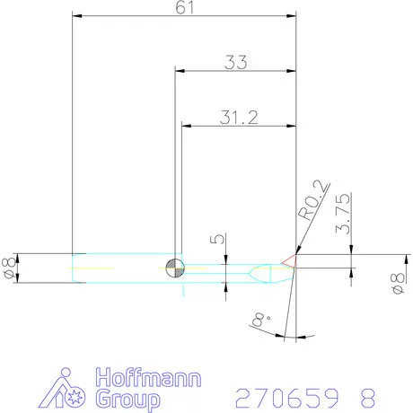 simturn AX másolóbetét, jobbos  8 mm