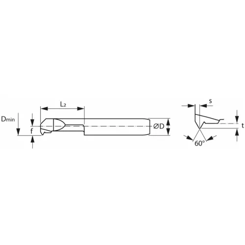 simturn AX menetesztergáló betét, teljes profil 60°, belső jobbos  8/M12