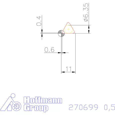 Teljes profilú lapka 60° külső jobbos  0,5 mm