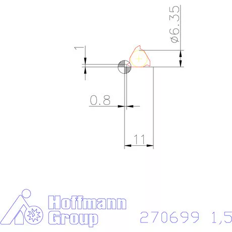 Teljes profilú lapka 60° külső jobbos  1,5 mm