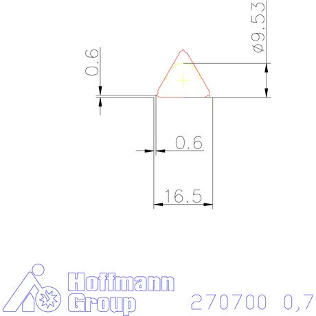Teljes profilú lapka 60° külső, jobbos  0,7 mm