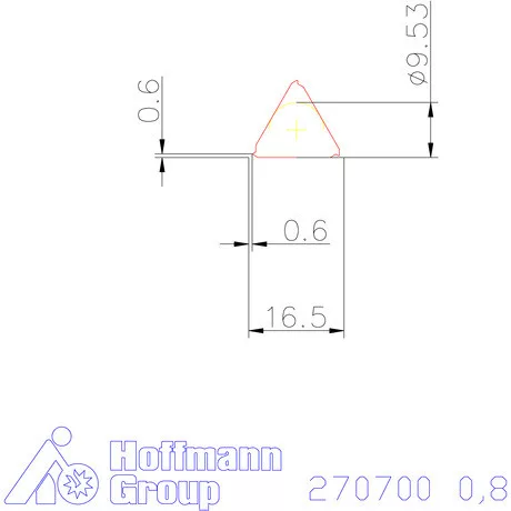 Teljes profilú lapka 60° külső, jobbos  0,8 mm