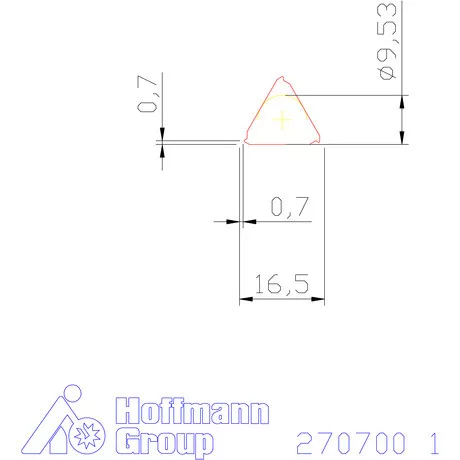 Teljes profilú lapka 60° külső, jobbos  1 mm
