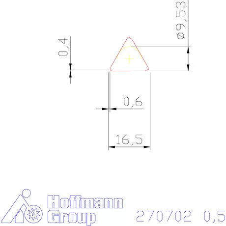 Teljes profilú lapka 60° külső, jobbos  0,5 mm