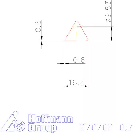 Teljes profilú lapka 60° külső, jobbos  0,7 mm