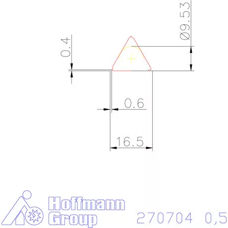 Teljes profilú lapka 60° külső, jobbos  0,5 mm