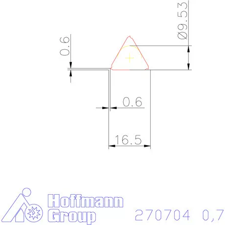 Teljes profilú lapka 60° külső, jobbos  0,7 mm