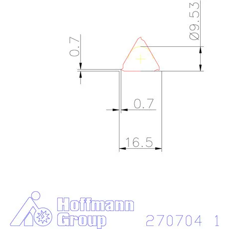 Teljes profilú lapka 60° külső, jobbos  1 mm