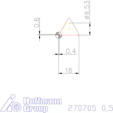 Teljes profilú lapka 60° külső jobbos  0,5 mm